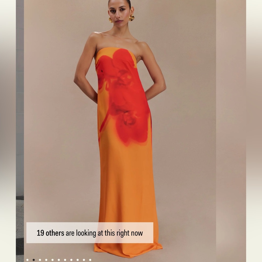 Meshki Amaya Strapless Chiffon Maxi Dress - Koi Orchid Print